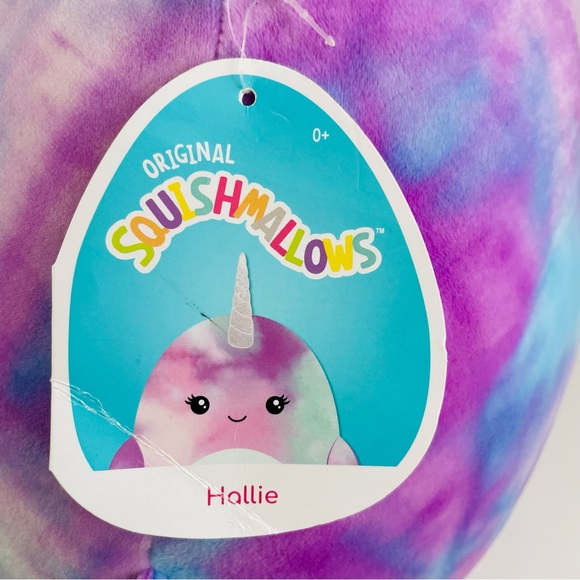 SOLD Squishmallow Hallie The Narwhal 12” Pink & Blue Tie Dye 2021 Retired NWT - Picture 8 of 10